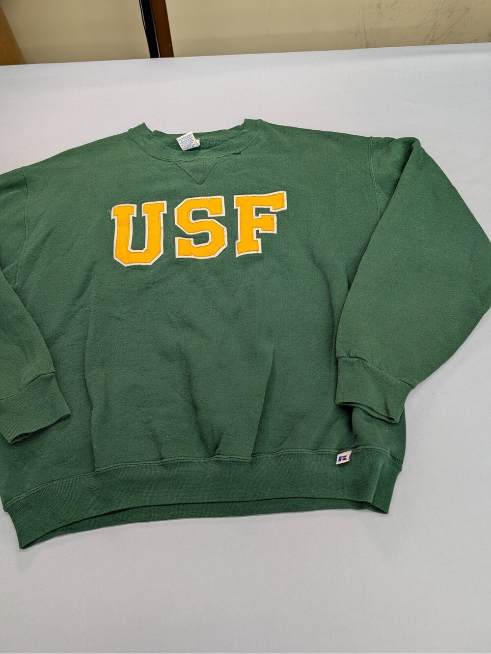 USF Vintage Russell Athletic Sweatshirt Green Large USA Made